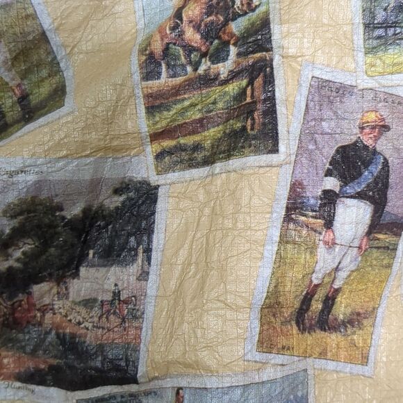 Vintage 90s Equestrian Print Bomber Jacket Hunt Print Riding Horses, Sz XL - Picture 6 of 9